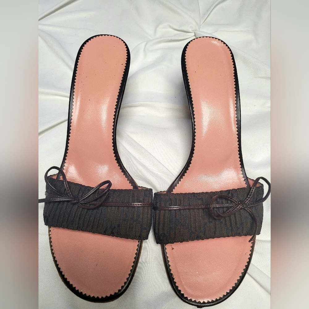 Monogram Gucci Mules